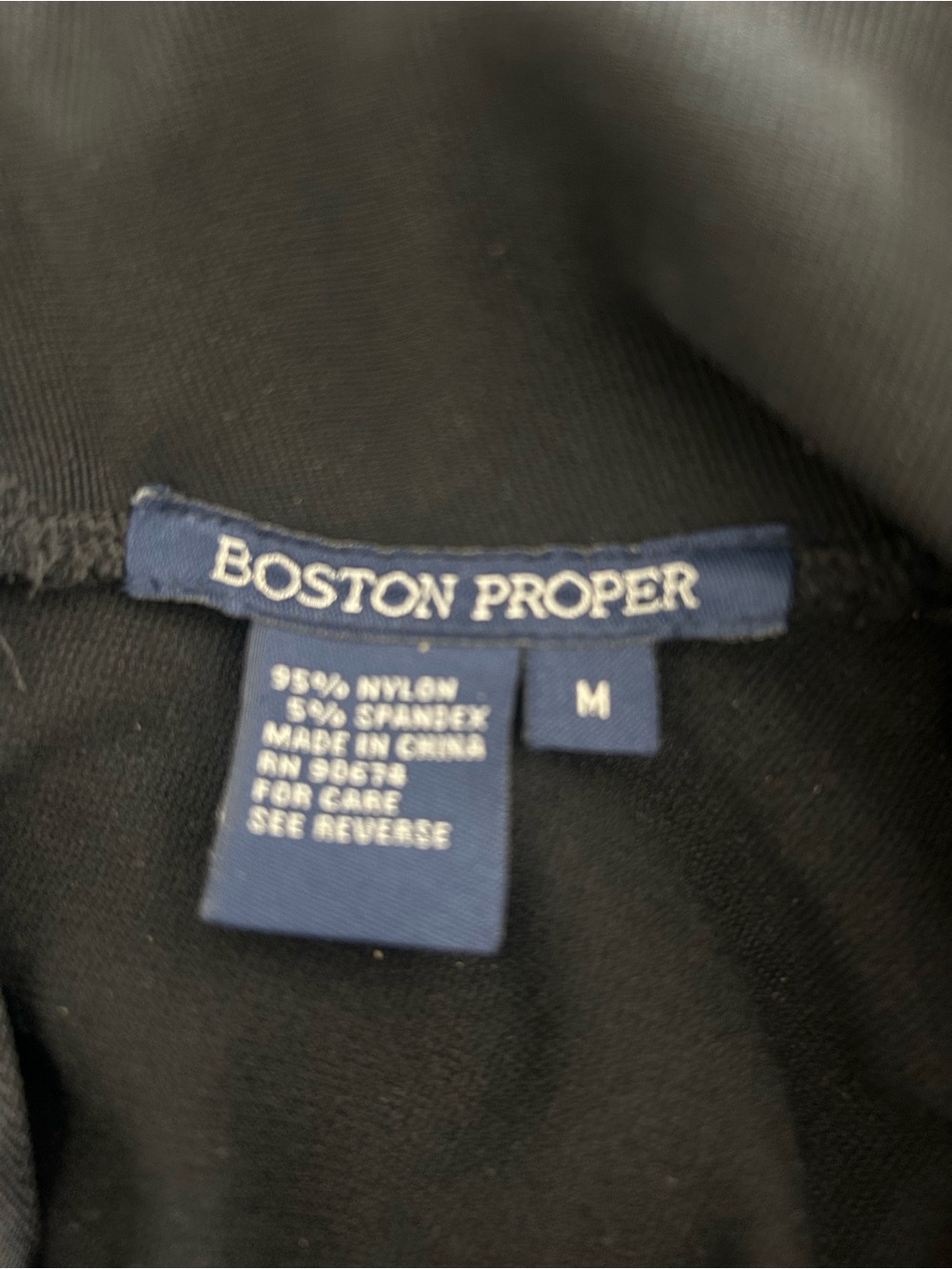 Boston Proper Black Long-Sleeve Mock Neck Shift Dress - Picture 5 of 5